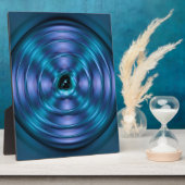 Blaues Spinnatom Fotoplatte (Seite)