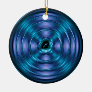 Blaues Spinnatom Keramikornament