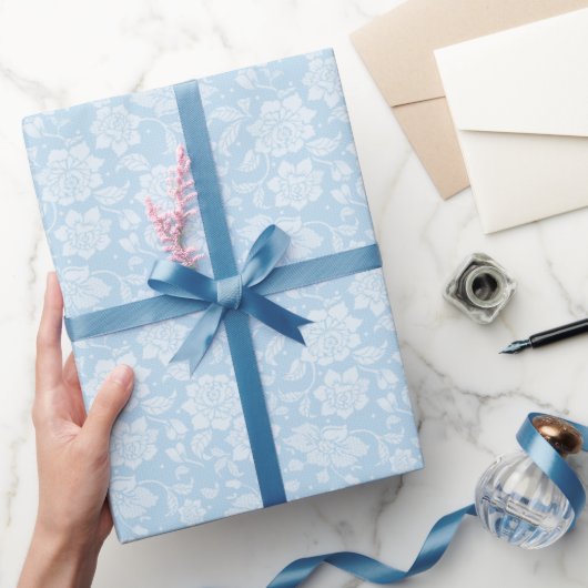 Blaues Spitzen-Geschenkpapier Geschenkpapier (Schenken)