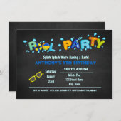 Blaues Splish Spritzen kommen zu unserem Einladung (Vorne/Hinten)