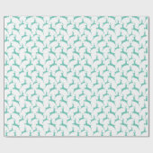 Blaues springendes Hirsch-Weihnachtsmuster Geschenkpapier (Flach)