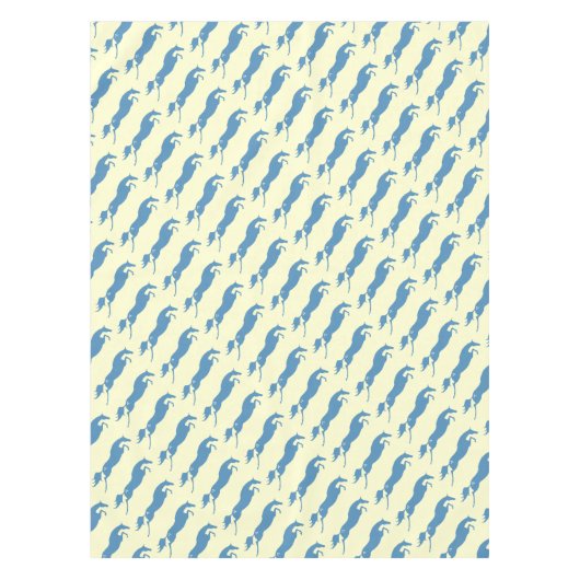 Blaues Springpferd Tischdecke (Vorderseite)