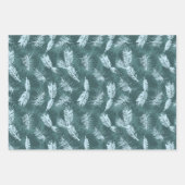Blaues Spruce Wrapping Paper Flat Sheet Set 3 Geschenkpapier Set (Vorderseite 3)