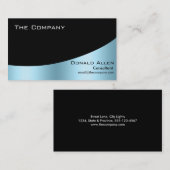 Blaues Stahlmetallberufliches schwarzes elegantes Visitenkarte (Vorne/Hinten)