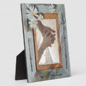 Blaues Stallholz Hochzeit auf dem Lande Fotoplatte (Seite)