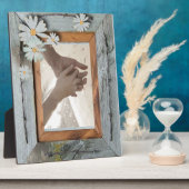 Blaues Stallholz Hochzeit auf dem Lande Fotoplatte (Seite)