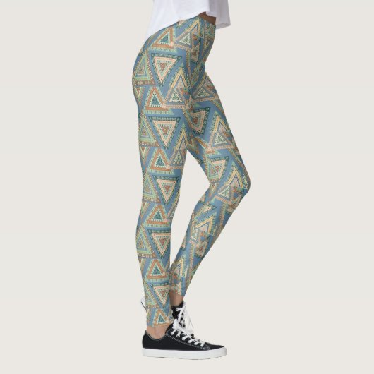 Blaues Stammes- indisches Muster Geos X | im Leggings (Rechts)