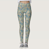 Blaues Stammes- indisches Muster Geos X | im Leggings (Vorderseite)
