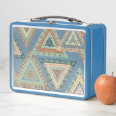 Blaues Stammes- indisches Muster Geos X | im Metall Lunch Box (Beispiel)