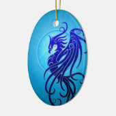Blaues Stammes- Phoenix Keramikornament (Links)