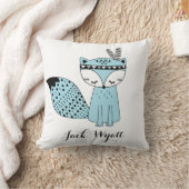 Blaues Stammes- Waldfox-Baby-Jungen-modernes Kissen (Decke)