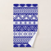 Blaues Stammesdesign Badhandtuch Set (Handtuch)