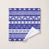 Blaues Stammesdesign Badhandtuch Set (Waschlappen)
