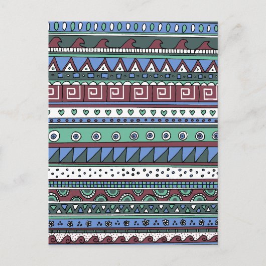 Blaues Stammmuster Postkarte (Vorderseite)