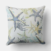 Blaues Starfish dekoratives Kissen (Rückseite)