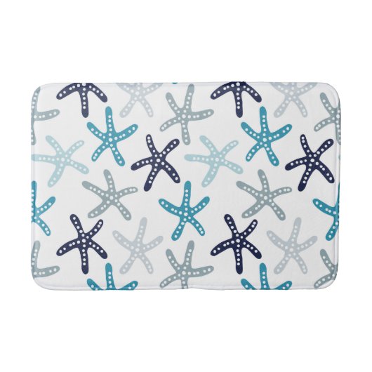 Blaues Starfish-Muster Badematte (Vorderseite)