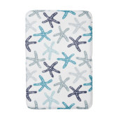 Blaues Starfish-Muster Badematte (Vorderseite Vertikal)