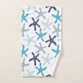 Blaues Starfish-Muster Badhandtuch Set (Handtuch)
