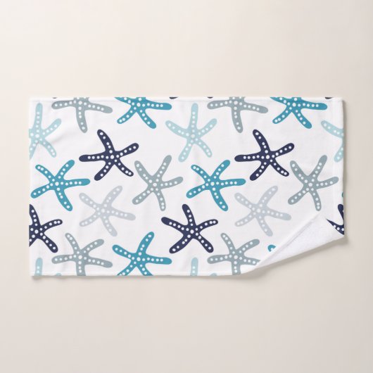 Blaues Starfish-Muster Badhandtuch Set (Handtuch)