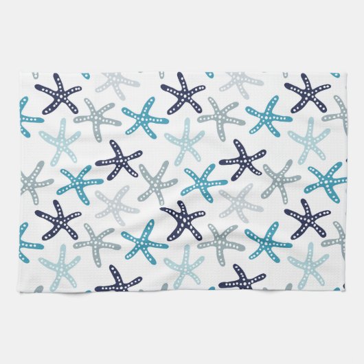 Blaues Starfish-Muster Geschirrtuch (Horizontal)