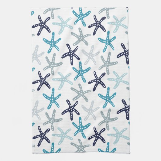 Blaues Starfish-Muster Geschirrtuch (Vertikal)