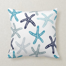 Blaues Starfish-Muster Kissen