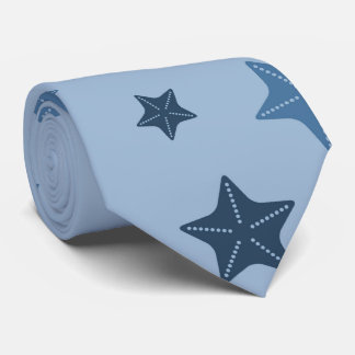 Blaues Starfish-Muster-Seestrand-Thema Krawatte