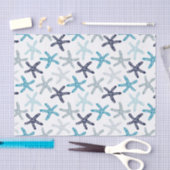 Blaues Starfish-Muster Seidenpapier (Handwerk)