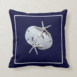 Blaues Starfish-Sand-Dollar-Wurfs-nautischkissen Kissen