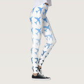 Blaues Steigungs-Flugzeug-Muster Leggings (Rechts)