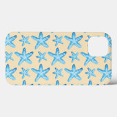Blaues Sternenfisch-Muster Case-Mate iPhone Hülle (Rückseite (Horizontal))