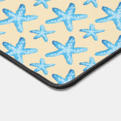 Blaues Sternenfisch-Muster Schreibtischunterlage (Ecke)