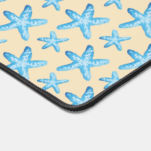 Blaues Sternenfisch-Muster Schreibtischunterlage (Ecke)