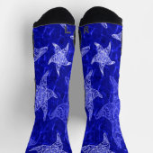 Blaues Sternenfisch-Muster Socken (Oben)