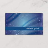 Blaues sternenklare Nachtmonogramm Visitenkarte (Rückseite)
