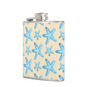 Blaues Sternfisch-Muster Flachmann (Links)