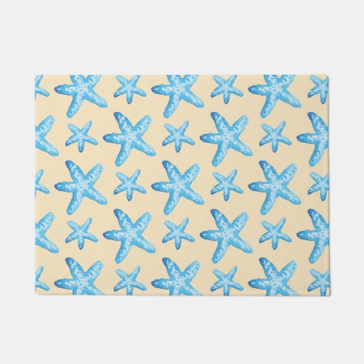 Blaues Sternfisch-Muster Fußmatte (Vorderseite)