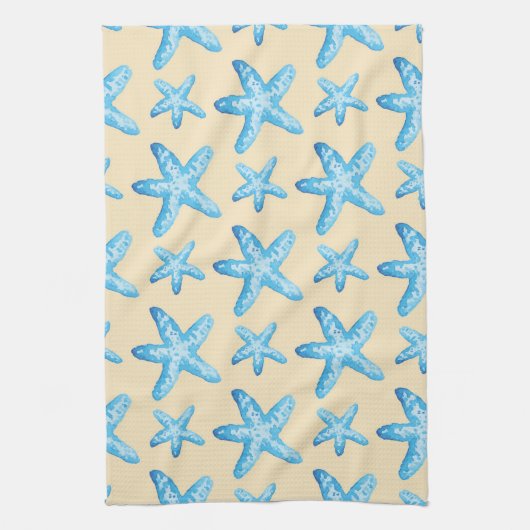 Blaues Sternfisch-Muster Handtuch (Vertikal)