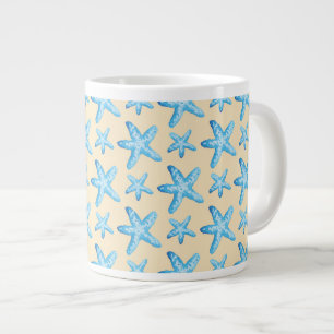 Blaues Sternfisch-Muster Jumbo-Tasse
