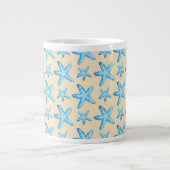 Blaues Sternfisch-Muster Jumbo-Tasse (Vorderseite)