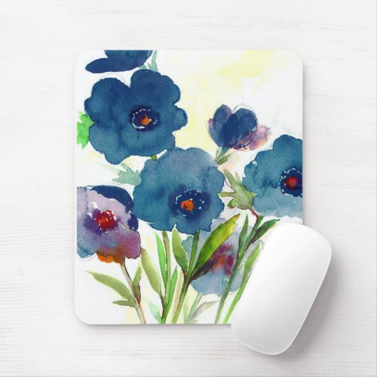 Blaues Stiefmütterchen Mousepad (Mit Mouse)