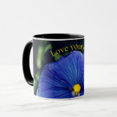 Blaues Stiefmütterchen Veilchen Tasse (Vorderseite Links)
