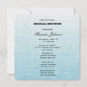 Blaues strahlendes Brautparty Einladung