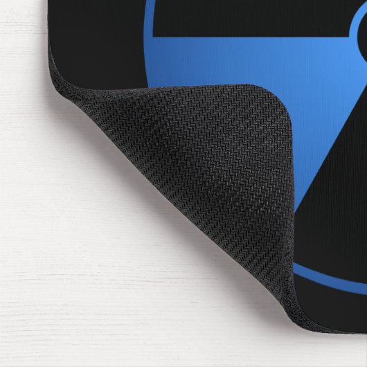 Blaues Strahlungs-Symbol Mousepad (Ecke)