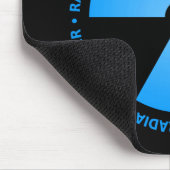 Blaues Strahlungs-Symbol Mousepad (Ecke)