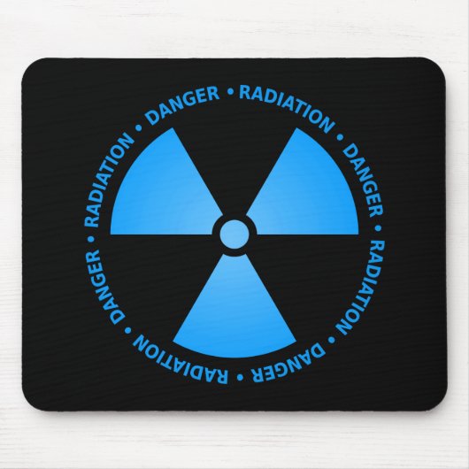 Blaues Strahlungs-Symbol Mousepad (Vorne)