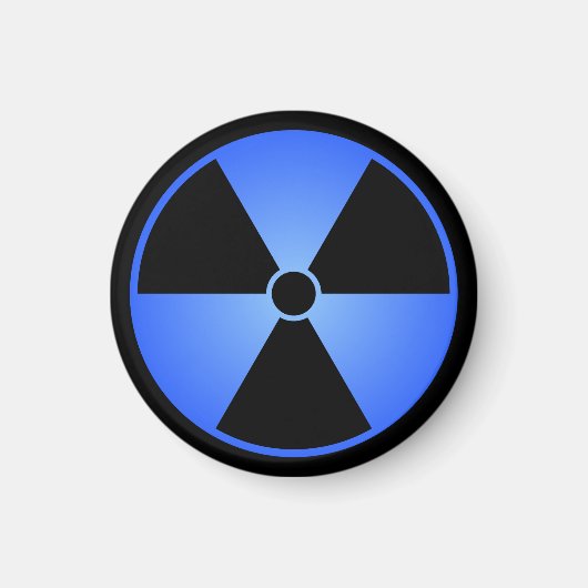 Blaues Strahlungssymbol Magnet (Vorne)