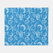 Blaues Strand-Muster 2 Fleecedecke (Vorderseite (Horizontal))