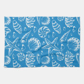 Blaues Strand-Muster Handtuch (Horizontal)