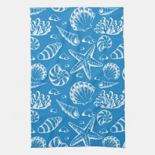 Blaues Strand-Muster Handtuch
